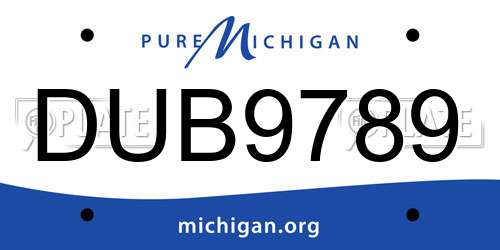 DUB9789 Michigan License Plate
