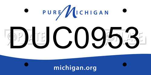 DUC0953 Michigan License Plate