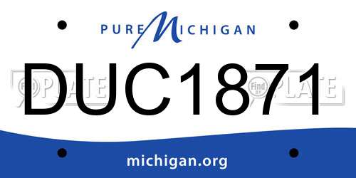 DUC1871 Michigan License Plate