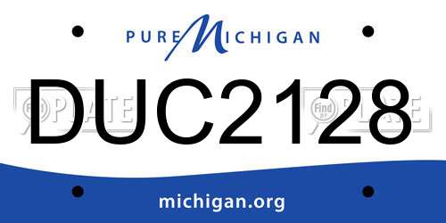 DUC2128 Michigan License Plate