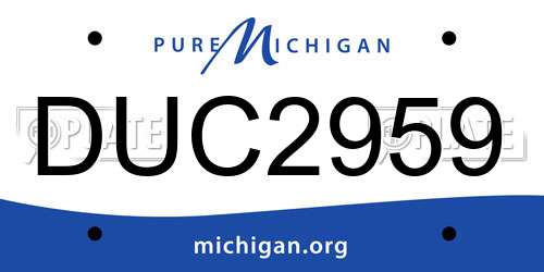DUC2959 Michigan License Plate