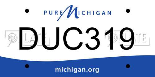 DUC319 Michigan License Plate
