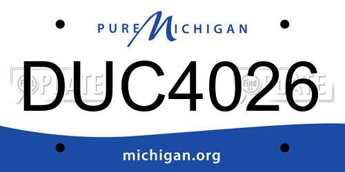 DUC4026 Michigan License Plate