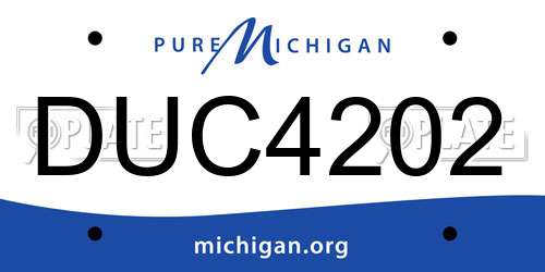 DUC4202 Michigan License Plate