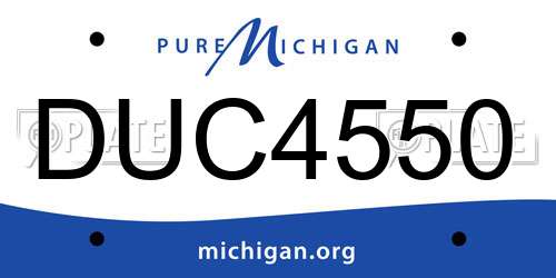 DUC4550 Michigan License Plate