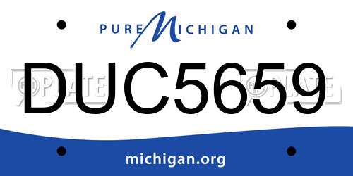 DUC5659 Michigan License Plate
