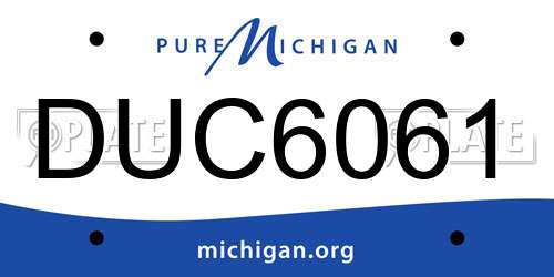 DUC6061 Michigan License Plate