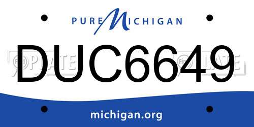 DUC6649 Michigan License Plate