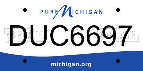DUC6697 Michigan License Plate