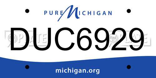 DUC6929 Michigan License Plate