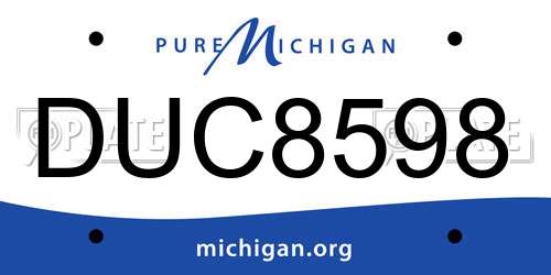 DUC8598 Michigan License Plate
