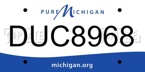 DUC8968 Michigan License Plate