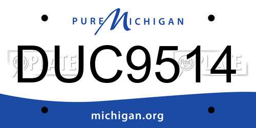 DUC9514 Michigan License Plate