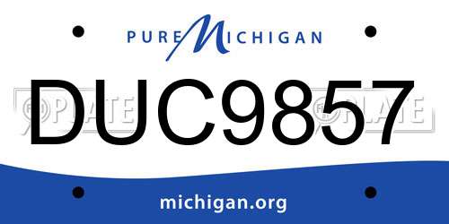 DUC9857 Michigan License Plate