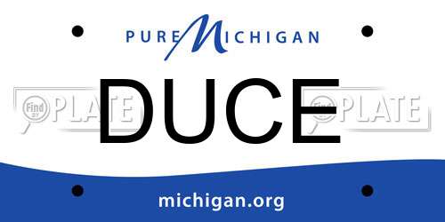 DUCE Michigan License Plate