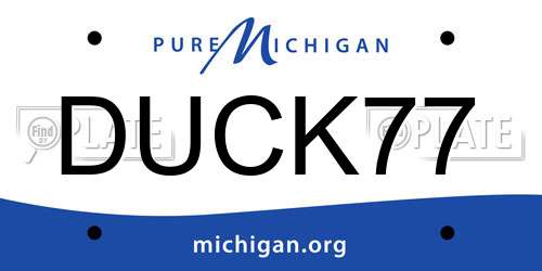 DUCK77 Michigan License Plate