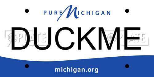 DUCKME Michigan License Plate