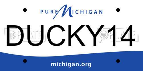 DUCKY14 Michigan License Plate