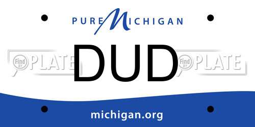 DUD Michigan License Plate
