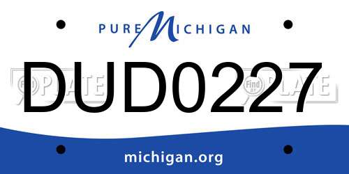 DUD0227 Michigan License Plate