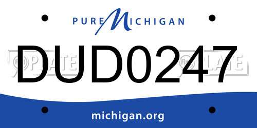 DUD0247 Michigan License Plate