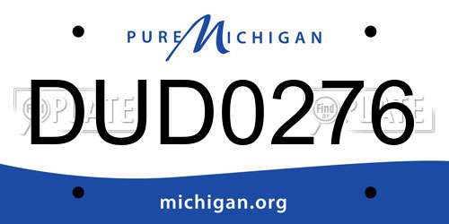 DUD0276 Michigan License Plate
