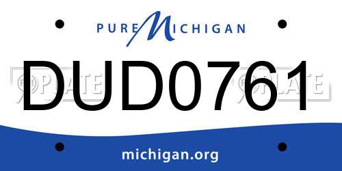 DUD0761 Michigan License Plate