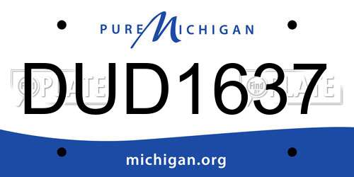 DUD1637 Michigan License Plate