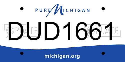 DUD1661 Michigan License Plate