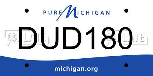 DUD180 Michigan License Plate