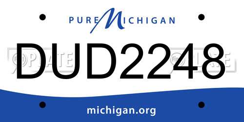 DUD2248 Michigan License Plate