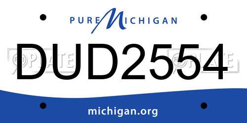 DUD2554 Michigan License Plate