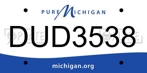 DUD3538 Michigan License Plate