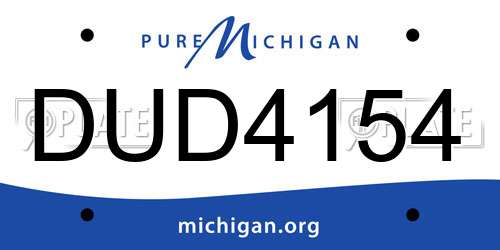 DUD4154 Michigan License Plate