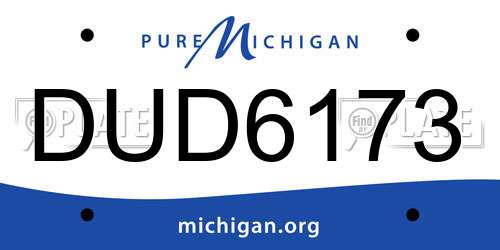 DUD6173 Michigan License Plate