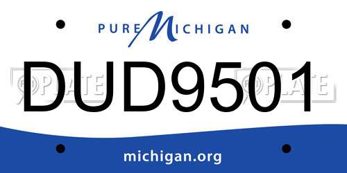 DUD9501 Michigan License Plate