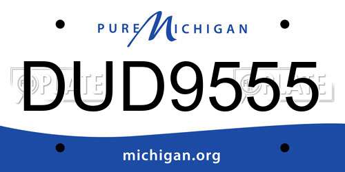 DUD9555 Michigan License Plate