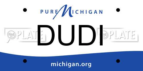 DUDI Michigan License Plate