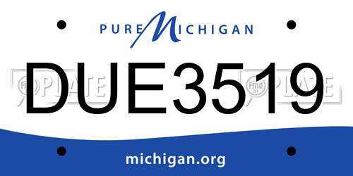 DUE3519 Michigan License Plate