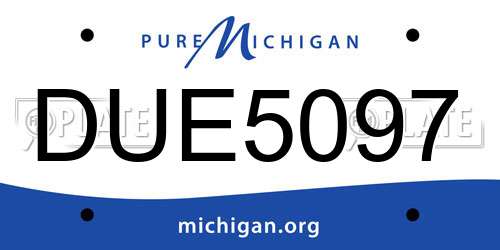 DUE5097 Michigan License Plate