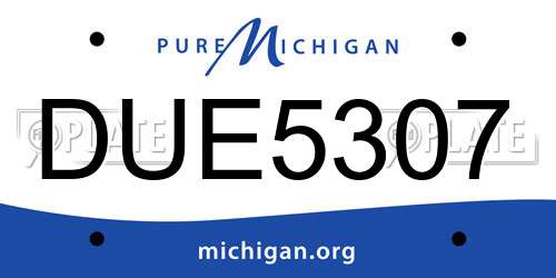 DUE5307 Michigan License Plate