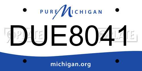 DUE8041 Michigan License Plate