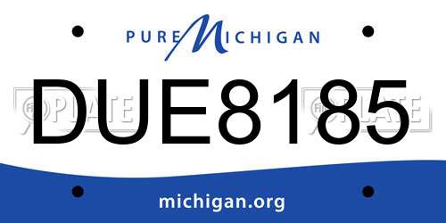 DUE8185 Michigan License Plate