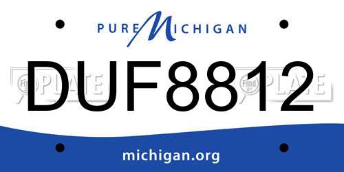 DUF8812 Michigan License Plate