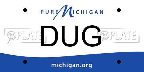 DUG Michigan License Plate