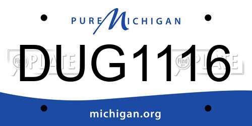 DUG1116 Michigan License Plate