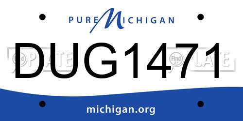 DUG1471 Michigan License Plate