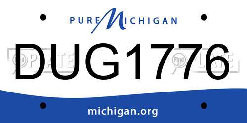 DUG1776 Michigan License Plate