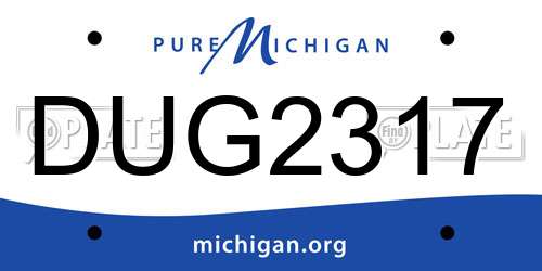 DUG2317 Michigan License Plate