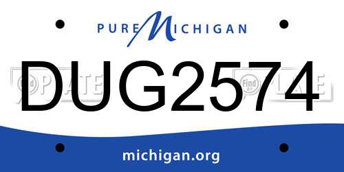 DUG2574 Michigan License Plate